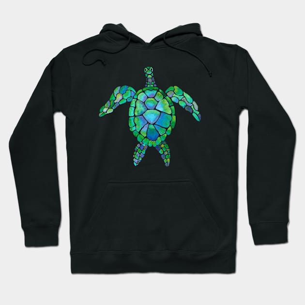 Sea Turtles & Friends on Ultramarine Blue by MarcyBrennanArt Hoodie by MarcyBrennanArt